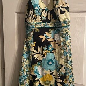 Floral Backless Dress - Multicolor